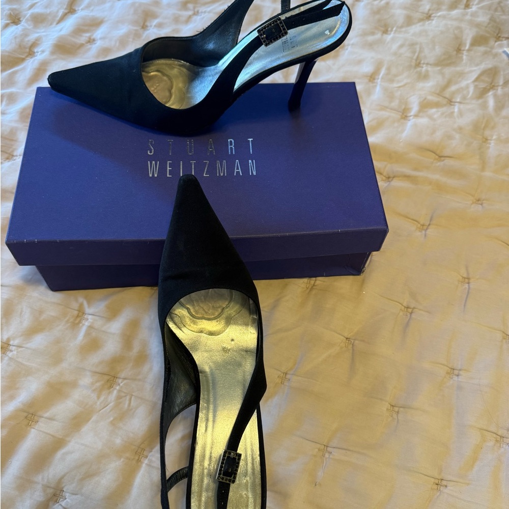 Stuart Weitzman Black Slingback Heels